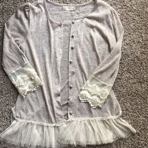 Altar’d State beige and cream lace cardigan